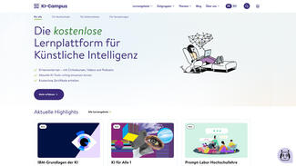 KI-Campus (Screenshot der Startseite) KI-Campus (Screenshot der Startseite)